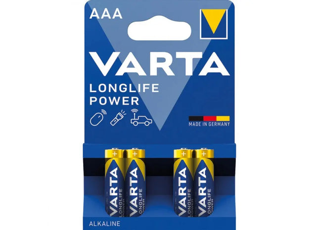 VARTA Micro AAA Alkaline Batterien, 4er-Pack, Longlife Power TK Gruppe® Grosshandel 