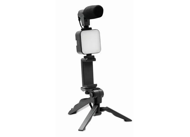 VIDE Smartphone-Video-Set in Schwarz - Professionelle Aufnahmen leicht gemacht TK Gruppe® Grosshandel 