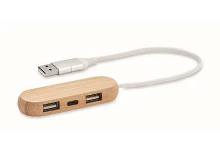 VINA C 3-Port USB 2.0 Hub aus Holz: Stilvolle Erweiterung für Ihren Arbeitsplatz TK Gruppe® Grosshandel 