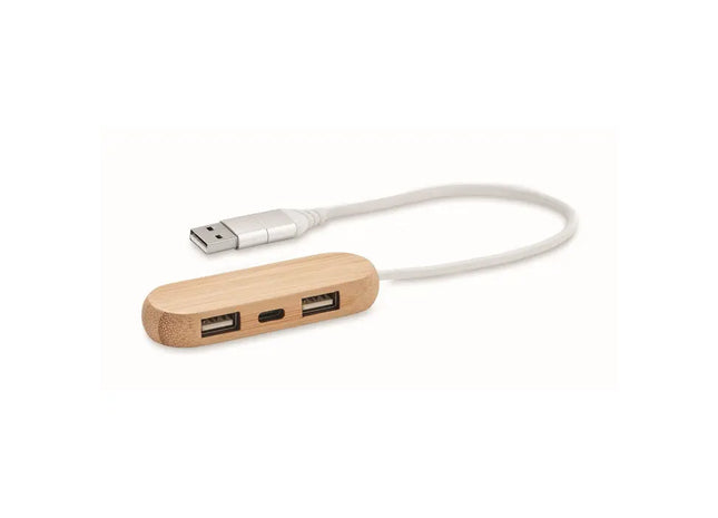 VINA C 3-Port USB 2.0 Hub aus Holz: Stilvolle Erweiterung für Ihren Arbeitsplatz TK Gruppe® Grosshandel 