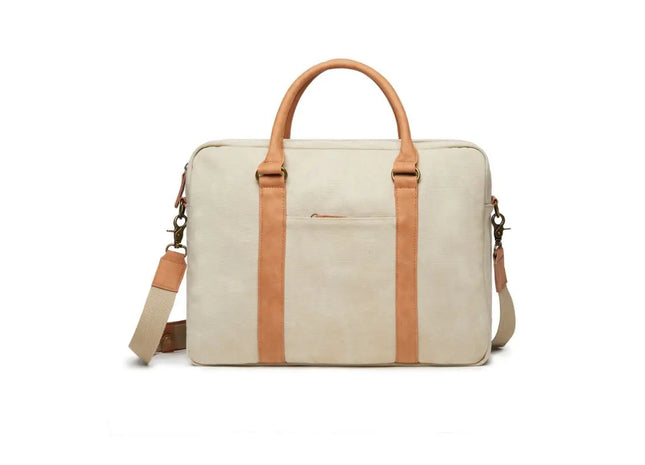 VINGA Bosler Computertasche, RCS Recycelter Canvas, Greige TK Gruppe® Grosshandel 