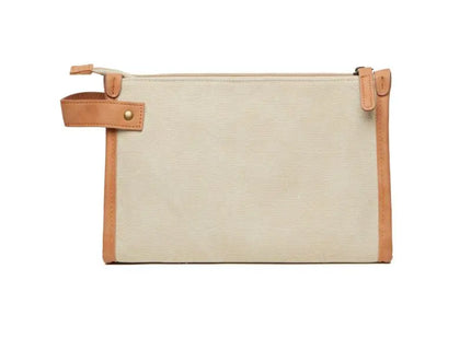 VINGA Bosler GRS Recycelter Canvas Kulturbeutel – Greige, Öko-Chic TK Gruppe® Grosshandel 