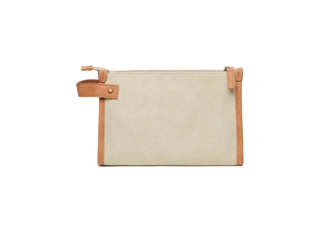 VINGA Bosler GRS Recycelter Canvas Kulturbeutel – Greige, Öko-Chic TK Gruppe® Grosshandel 