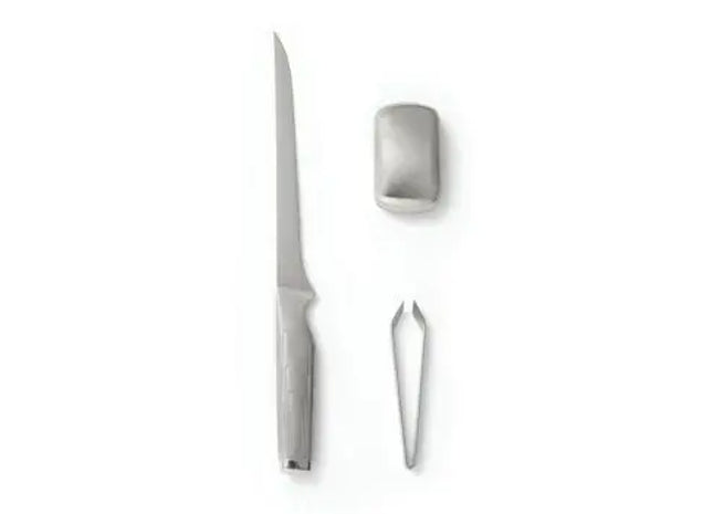VINGA Hattasan Damast Santoku Messer, Hochleistungs-Küchenmesser - Silber TK Gruppe® Grosshandel 