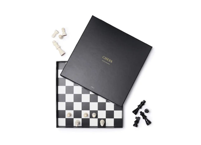 VINGA Kaffee-Schachspiel in Schwarz - Elegantes Design für anspruchsvolle Spieler TK Gruppe® Grosshandel 