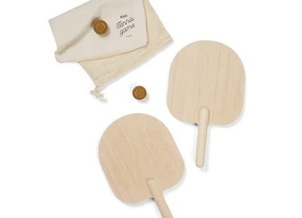 VINGA Miro Strand-Tennis Set - braun Perfektes Freizeitspiel für den Sommerurlaub TK Gruppe® Grosshandel 