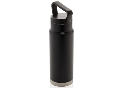 Vakuum-Isolierte Flasche mit Tragegriff, 600ml, Schwarz TK Gruppe® Grosshandel 