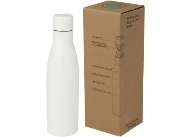 Vasa 500 ml RCS-zertifizierte Kupfer-Vakuum Isolierflasche aus recyceltem Edelstahl - Weiß TK Gruppe® Grosshandel 