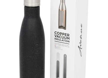 Vasa Kupfer-Vakuum Isolierflasche 500 ml - Schwarz gesprenkelt - Doppelwandige Edelstahl Thermoflasche TK Gruppe® Grosshandel 