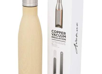 Vasa Kupfer-Vakuum Isolierflasche in Holzoptik, 500 ml – Elegante braune Thermoflasche TK Gruppe® Grosshandel 