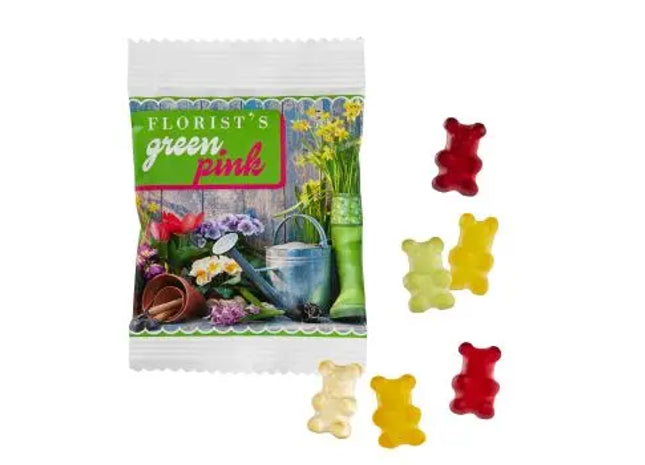 Vegane Premium-Gummibärchen, kompostierbar verpackt, mit Druck TK Gruppe® Grosshandel 