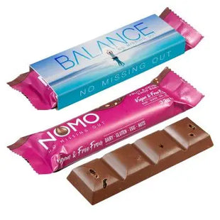 Veganer NOMO-Schokoriegel mit individuellem Druck, Perfekt als personalisiertes Geschenk TK Gruppe® Grosshandel 