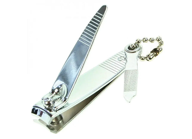 Verchromter Nagelknipser 5.5cm mit integrierter Nagelfeile 3cm – Präzises Maniküre-Werkzeug TK Gruppe® Grosshandel 