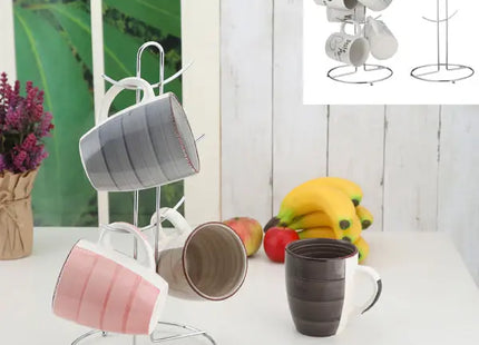 Verchromter Tassenhalter für 6 Tassen - Eleganter Organizer für die Küche TK Gruppe® Grosshandel 