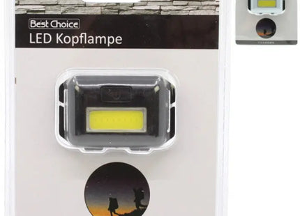Verstellbare LED-Stirnlampe mit 2 Leuchtmodi, Kompakt 5x4cm - Flexible Kopflampe TK Gruppe® Grosshandel 