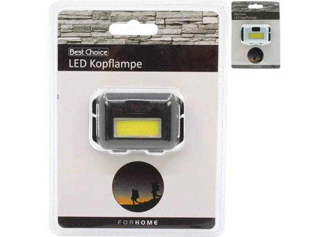 Verstellbare LED-Stirnlampe mit 2 Leuchtmodi, Kompakt 5x4cm - Flexible Kopflampe TK Gruppe® Grosshandel 