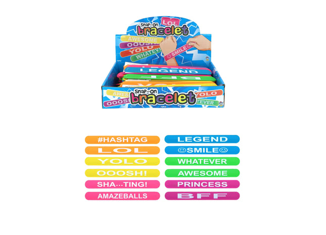 Verstellbarer Armband-Schnappverschluss mit Text, 22,7 cm, 12 Farben, modisch und langlebig TK Gruppe® Grosshandel 