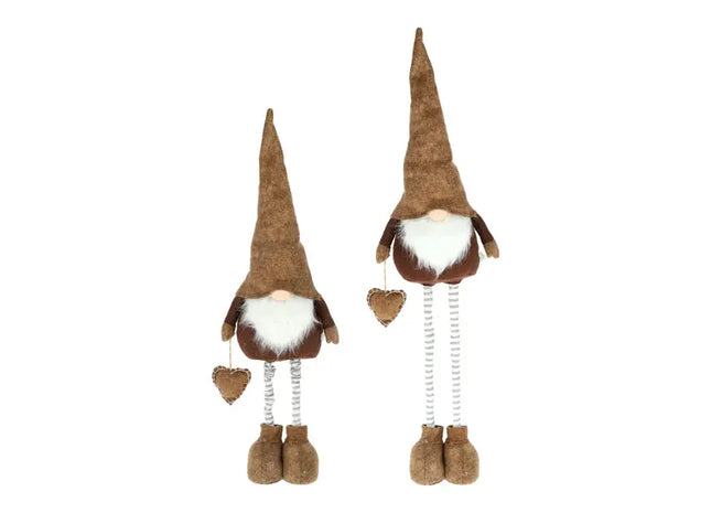 Verstellbarer Wichtel 'Udo' mit Teleskopbeinen, Braun, bis zu 120 cm - Flexibler Dekor TK Gruppe® Grosshandel 