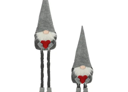 Verstellbarer Wichtel 'Udo' mit Teleskopbeinen, Grau, bis zu 120cm - Flexibler Dekor TK Gruppe® Grosshandel 