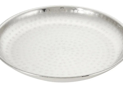 Verzierte Schale, Silber, Gehämmert, Muster 1, Klein, ca. 35cmD - Elegantes Tischaccessoire! TK Gruppe® Grosshandel 