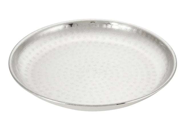 Verzierte Schale, Silber, Gehämmert, Muster 1, Klein, ca. 35cmD - Elegantes Tischaccessoire! TK Gruppe® Grosshandel 