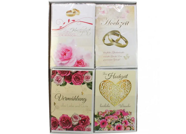 Vielfältige Hochzeitskarten 17.5x11.5 cm mit 8 einzigartigen Motiven TK Gruppe® Grosshandel 