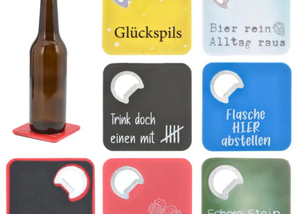 Vielseitige Bierdeckel mit integriertem Flaschenöffner, 6er-Set, Sortiert TK Gruppe® Grosshandel 