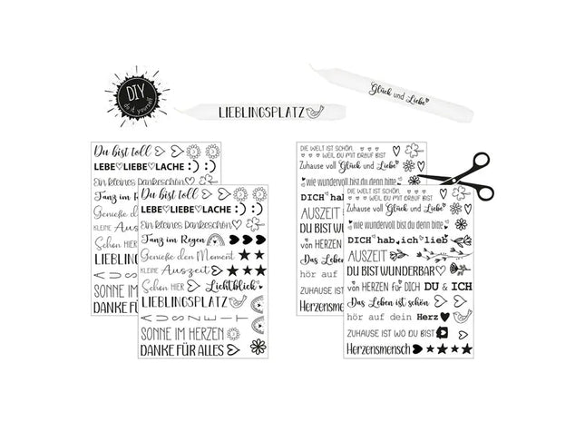 Vielseitige Kerzenaufkleber für das ganze Jahr, 2er-Set - Dekoratives Tattoo-Kit TK Gruppe® Grosshandel 
