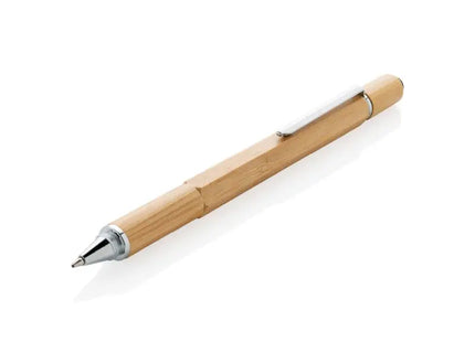 Vielseitiger Bambus-Stift mit 5 integrierten Werkzeugen: Praktisches Multifunktionswerkzeug für den Alltag in warmem Braun TK Gruppe® Grosshandel 