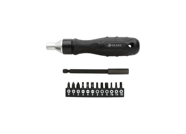 Vielseitiger Ratschen-Schraubendreher: Präzisionswerkzeug von Gear X in elegantem Schwarz TK Gruppe® Grosshandel 