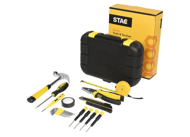 Vielseitiger Sounion 16-teiliger Werkzeugkoffer – hochwertig, schwarz, kompakt und robust TK Gruppe® Grosshandel 