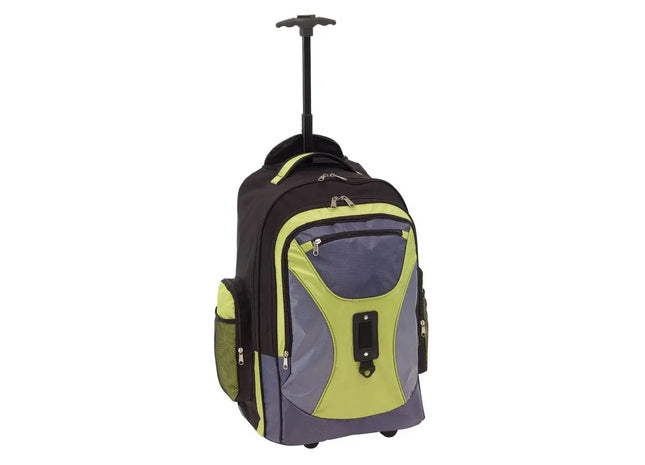 Vielseitiger Trolley-Rucksack COMFORTY - Praktischer Reise-Rucksack in Grau-Grün TK Gruppe® Grosshandel 