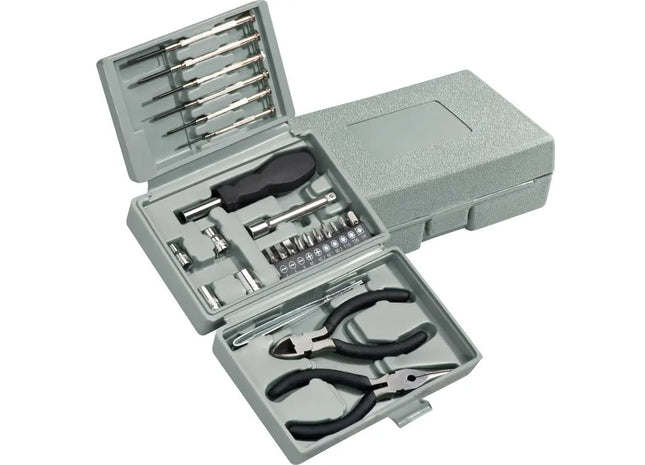 Vielseitiges 26-teiliges Werkzeugset Managua - robustes, silbergraues Allzweckwerkzeug TK Gruppe® Grosshandel 