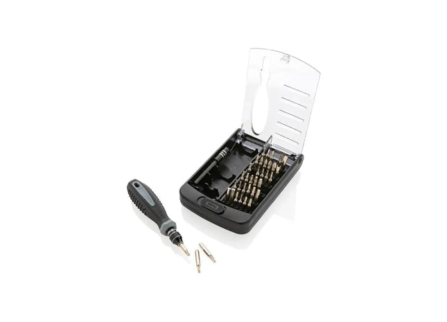 Vielseitiges 38-teiliges Werkzeugset – hochwertig, schwarz, langlebig und kompakt TK Gruppe® Grosshandel 