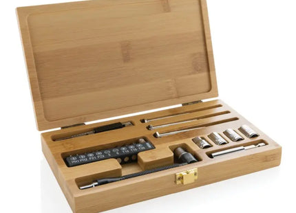 Vielseitiges Carvine 21-teiliges Bambus-Werkzeugset – hochwertig, braun, langlebig und ergonomisch TK Gruppe® Grosshandel 