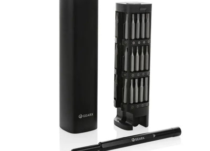 Vielseitiges Gear X 56-tlg. Präzisions-Bit-Set aus RCS recyceltem Aluminium - Schwarz: Robust, Praktisch, Kompakt TK Gruppe® Grosshandel 