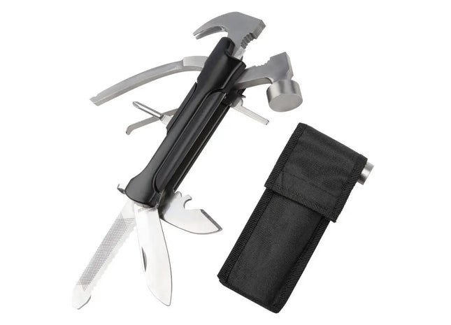 Vielseitiges Multifunktionswerkzeug Peer - robustes, schwarzes Allzweckwerkzeug für Outdoor und Alltag TK Gruppe® Grosshandel 