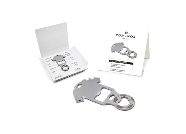 Vielseitiges ROMINOX Key Tool Football - kompaktes Multifunktionswerkzeug mit 18 Funktionen TK Gruppe® Grosshandel 