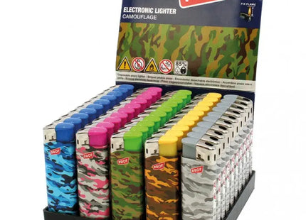 Vielseitiges Tarnmuster Feuerzeug-Set in 5 Farben, sortiert und praktisch verpackt TK Gruppe® Grosshandel 