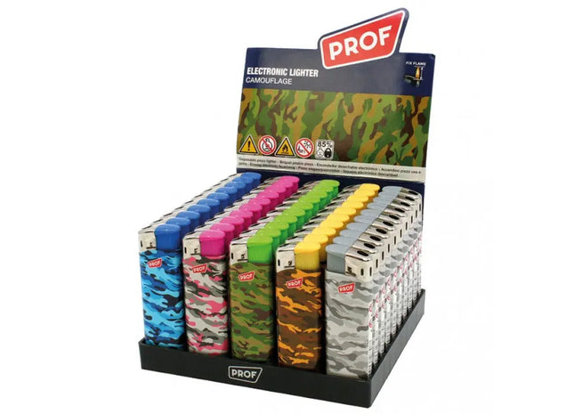 Vielseitiges Tarnmuster Feuerzeug-Set in 5 Farben, sortiert und praktisch verpackt TK Gruppe® Grosshandel 