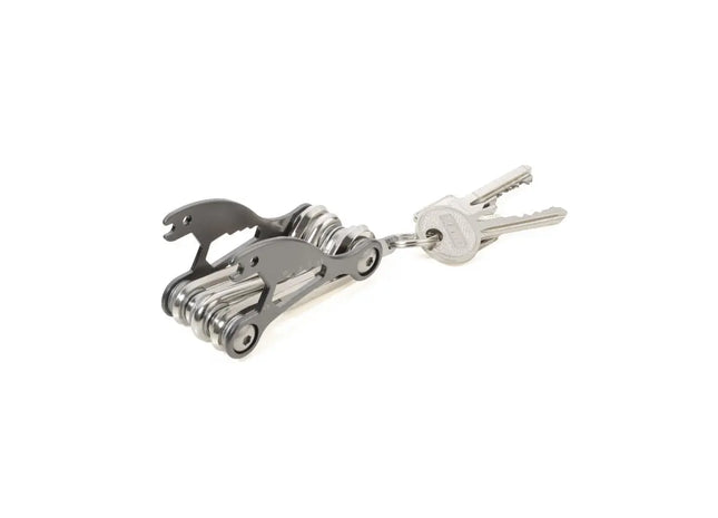 Vielseitiges Troika Multifunktions-Werkzeug BIKE MULTITOOL - robustes, titanfarbenes Fahrradwerkzeug TK Gruppe® Grosshandel 