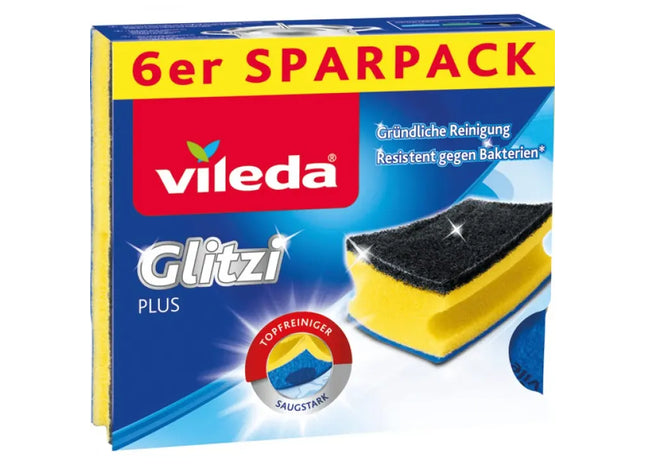 Vileda Glitzi Plus Topfreiniger 6er-Pack - Effizient & Langlebig für Haushaltsreinigung TK Gruppe® Grosshandel 
