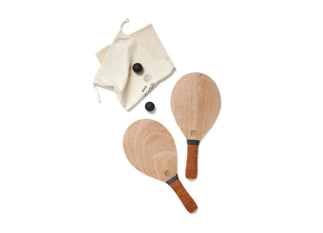 Vinga Colos Beach-Tennis-Spiel - braun Perfektes Set für Strand- und Freizeitspaß TK Gruppe® Grosshandel 