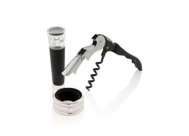 Vino 3-teiliges Sommelier Set - Silber, Professionelles Wein-Accessoire TK Gruppe® Grosshandel 