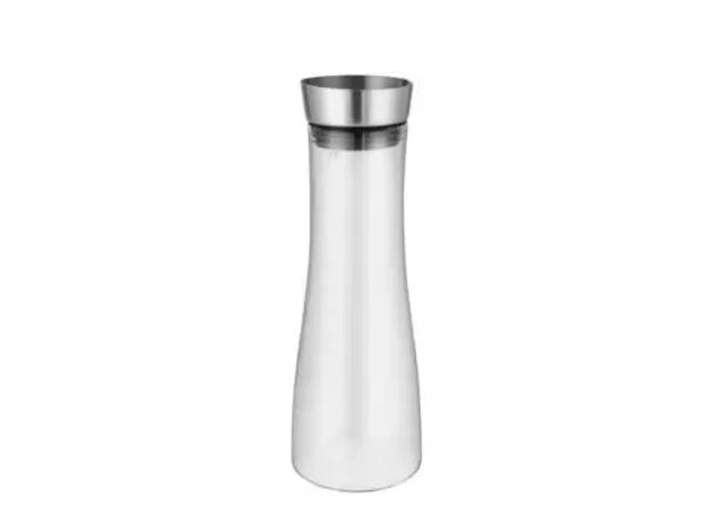 Vinomaxx Glaskaraffe LaCaraffe - Transparent, Schwarz, Silber, Elegante Karaffe für Getränke TK Gruppe® Grosshandel 
