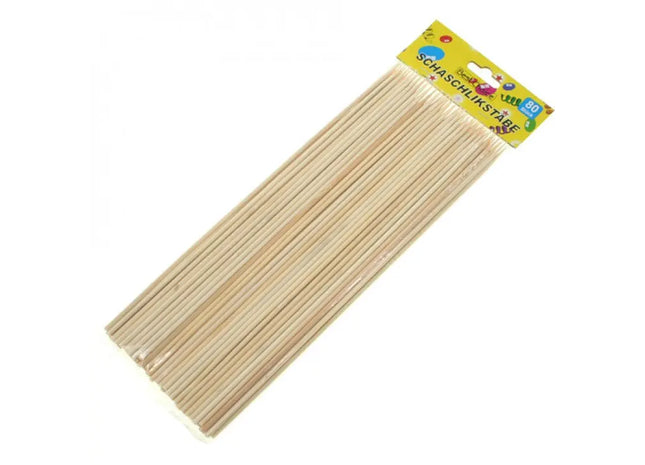 Vintage 80s Holz Spieße, 25cm lang - Küche BBQ Zubehör für Shashlik Grillen TK Gruppe® Grosshandel 