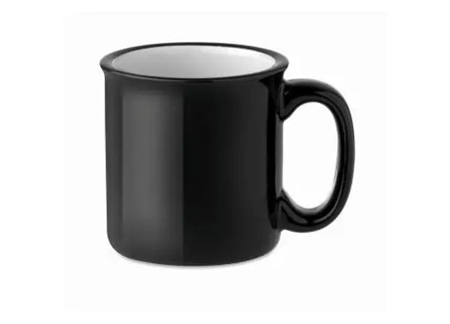 Vintage Keramikbecher TWEENIES - Schwarz, Stilvoller Retro-Trinkbecher aus Keramik, ideal für Zuhause TK Gruppe® Grosshandel 