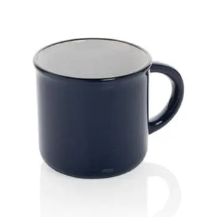 Vintage Keramiktasse - Navy Blau, Retro Design, Hochwertiger Becher, Spülmaschinenfest, Stilvolles Design TK Gruppe® Grosshandel 