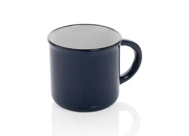 Vintage Keramiktasse - Navy Blau, Retro Design, Hochwertiger Becher, Spülmaschinenfest, Stilvolles Design TK Gruppe® Grosshandel 