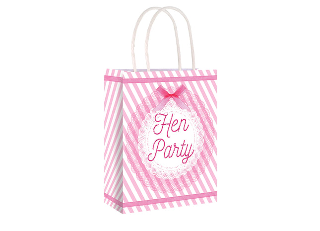 Vintage Tasche für Junggesellinnenabschied mit Handgriffen 22x18x8cm - Stilvolle Partytasche TK Gruppe® Grosshandel 